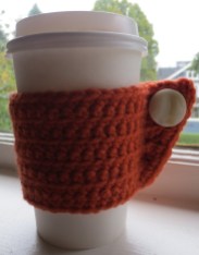 Coffee Sleeve 3 (see what I mean about how many I make?) For the record, I have never used one of these sleeves because who in the world remembers to put their homemade coffee sleeve in their bag when they leave? Not this girl.