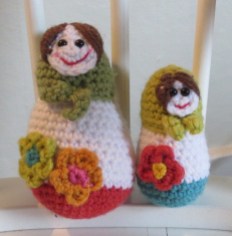 Crocheted Matroyshka dolls.