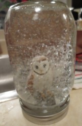 Snowy owl! Well, glittery owl, but close enough.
